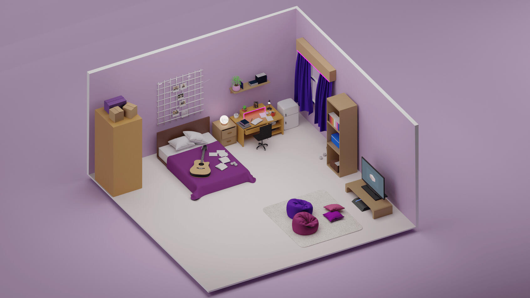 Room Model lights on